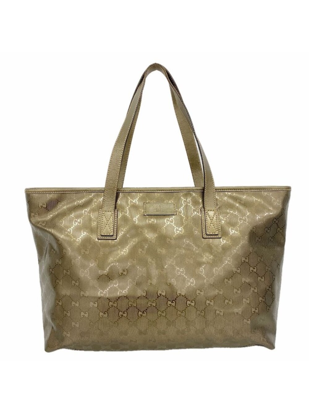 Gucci Tote Bag GG Supreme Khaki Silver